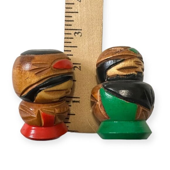 VINTAGE A Pair of Japanese Ainu Kokeshi Doll, Wood Curved. - Picture 8 of 8